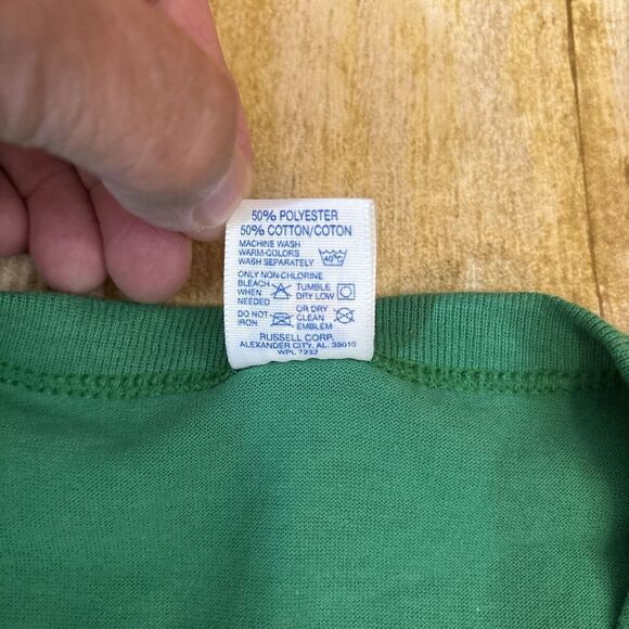 Single Stitch Russell Athletic T Shirt Large 50/50 Vintage Blank Made In USA - Picture 9 of 11